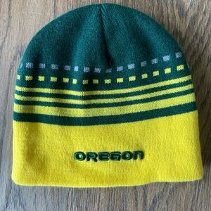 University Of Oregon Ducks Striped Beanie One Size Green Yellow